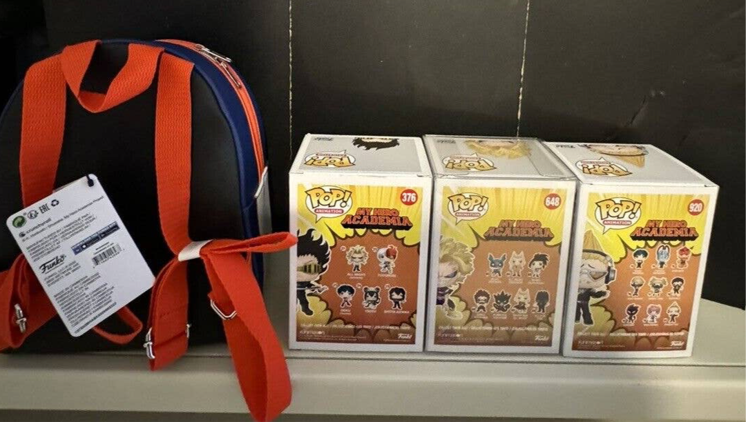 New My Hero Academia lot (Backpack and 3 MHA Funk Pops! (See Description & pics)